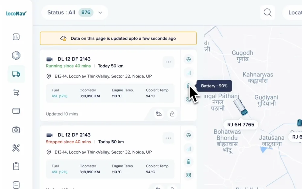 Vehicle Listing interface preview
