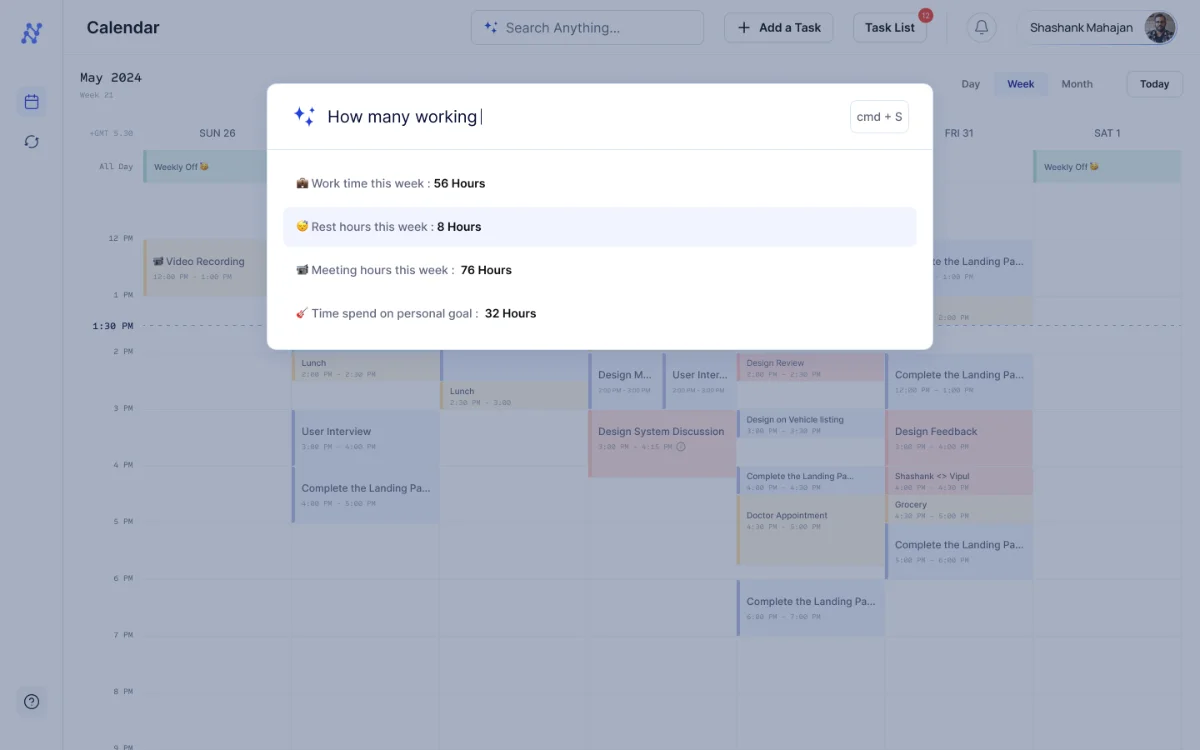 Actionable insights, time breakdown / query view