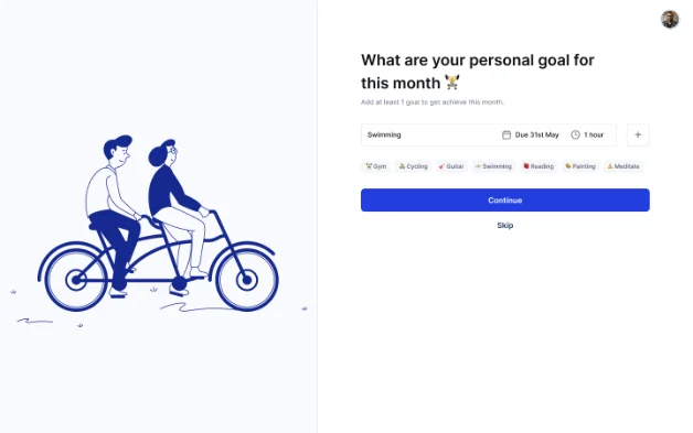 Onboarding, set up weekly work hours