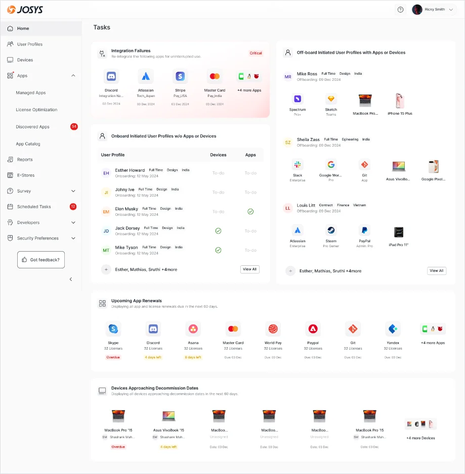 Iteration 1, the Tasks / to-do list view